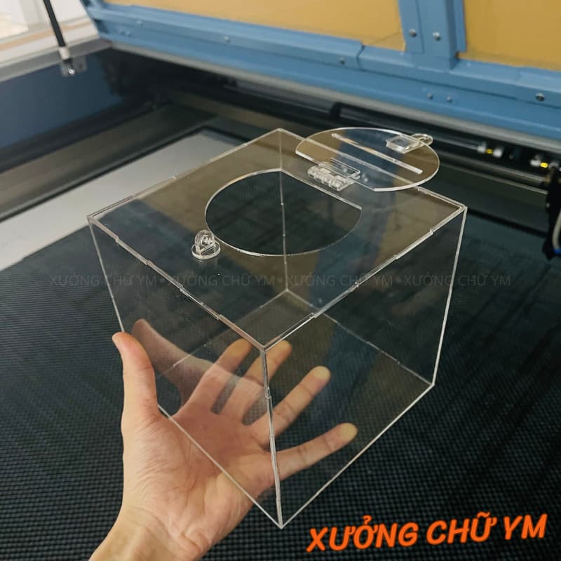 Thùng Mica Đựng Phiếu Có Nắp – Trong Suốt, Góp Ý, Bình Chọn, Bốc Thăm