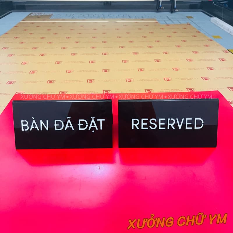 Bảng Mica Bàn Đã Đặt – Bảng Thông Báo Khu Vực Đã Đặt Chỗ Cho Nhà Hàng, Quán Ăn.