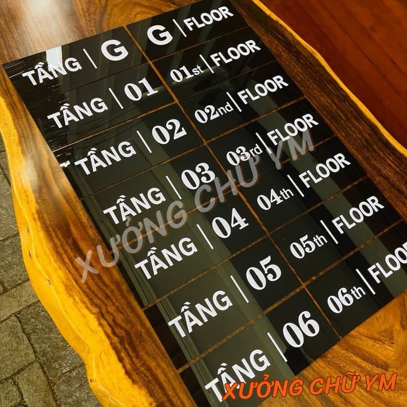 Bảng Mica Chỉ Dẫn Số Tầng - Biển Mica Số Tầng Thang Máy, Tòa Nhà, Văn Phòng, Chung Cư, Khách Sạn
